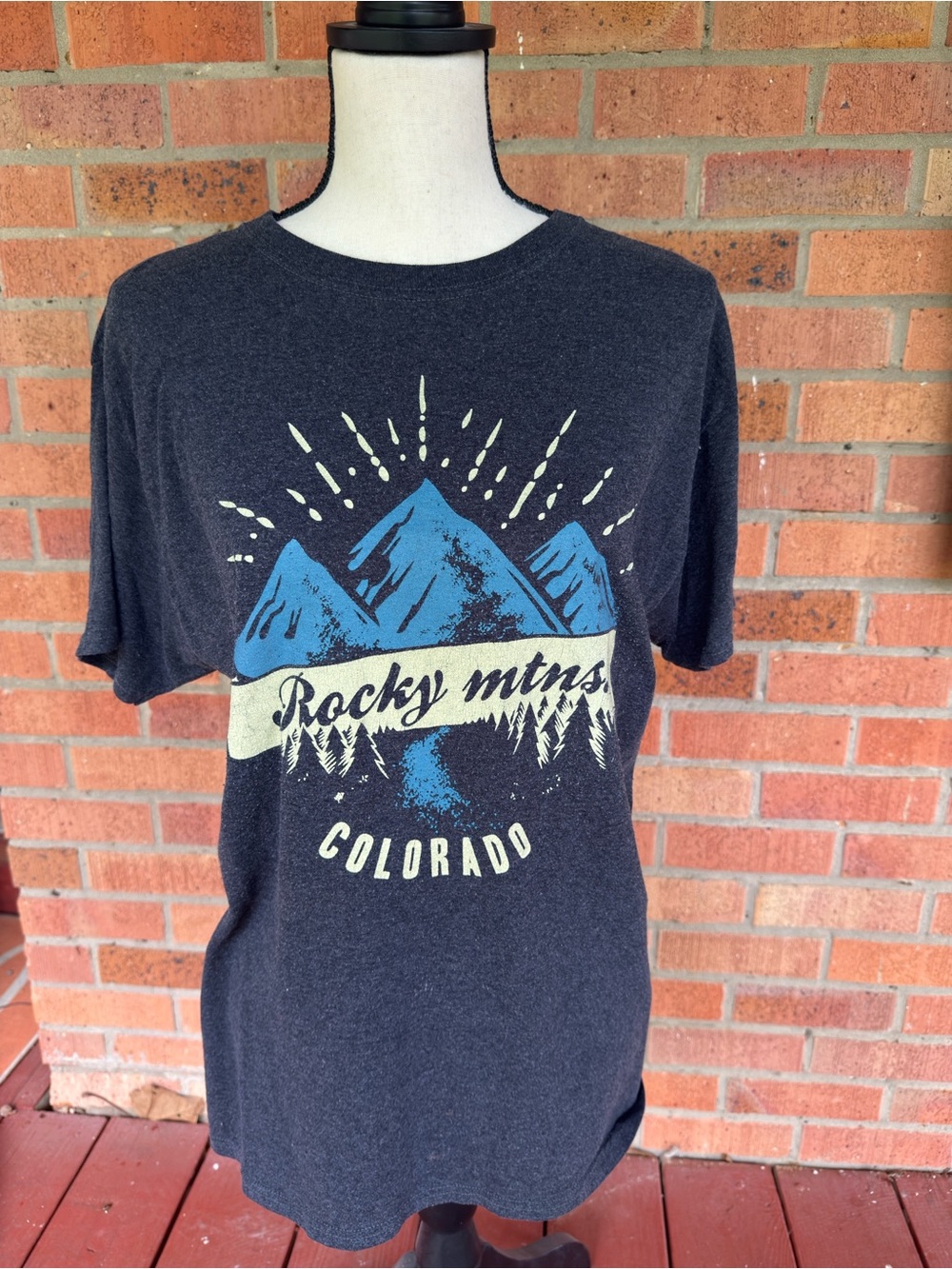 Colorado Rocky Mountains Unisex Graphic Tee - Charcoal Blue
